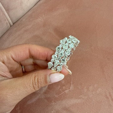 3 Row Diamond Stud Bracelet