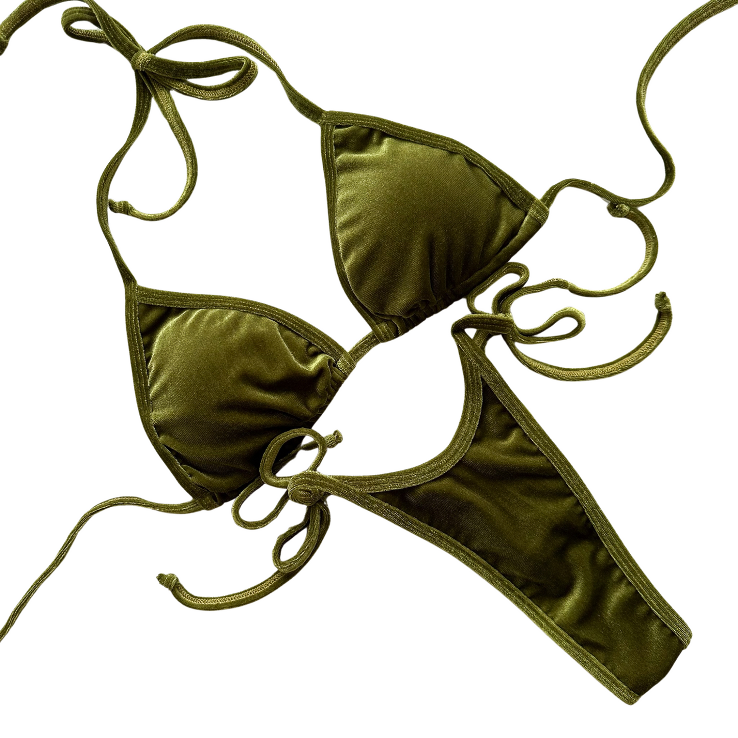 Premade Velvet Olive Posing Suit (P-104)