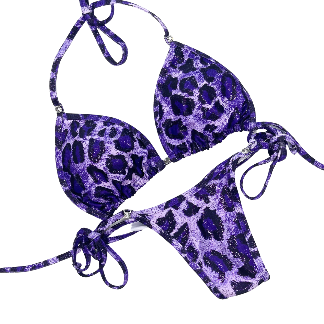 Purple Cheetah Posing Suit (P-064)